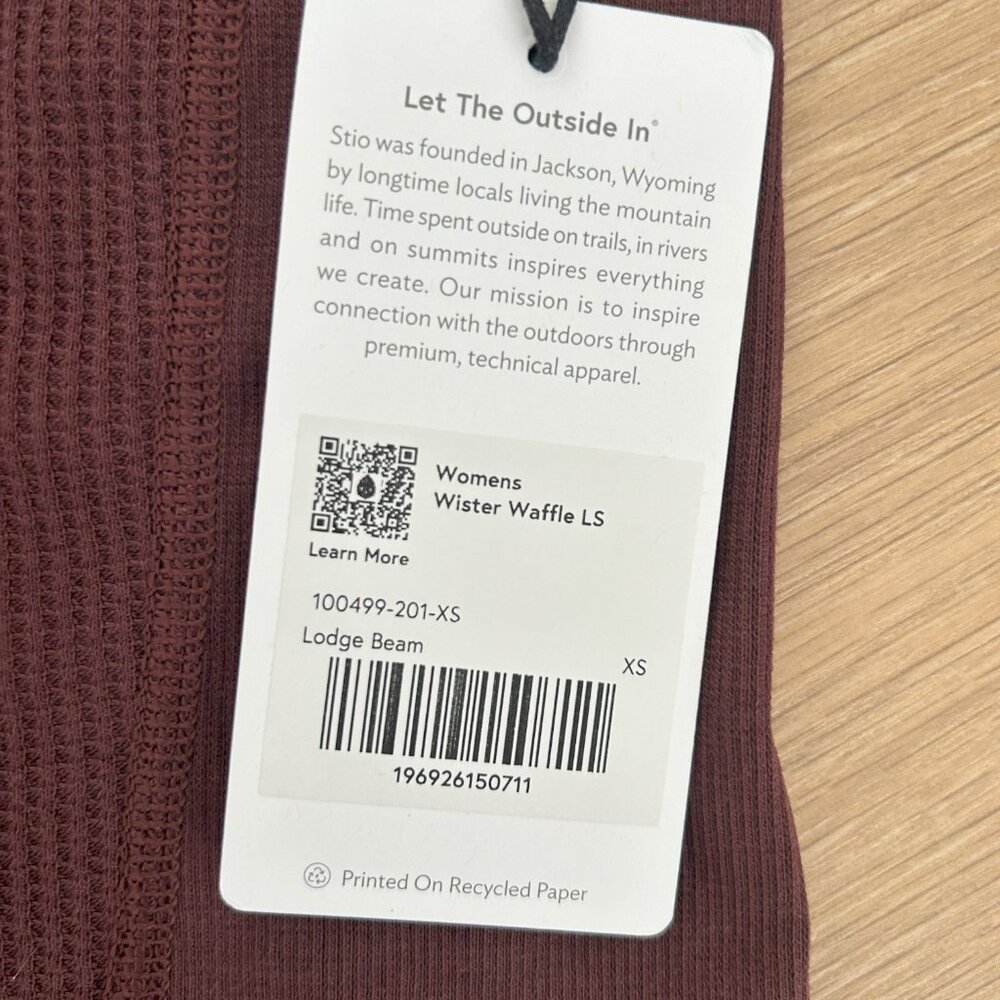 Stio Women's Wister Waffle LS XSMALL NWT - Picture 3 of 3